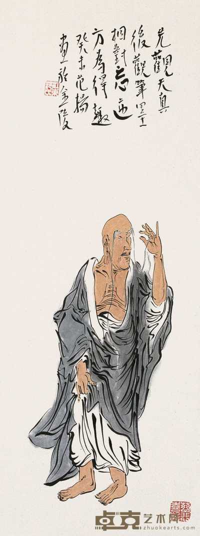 范扬 罗汉 立轴 68×27cm